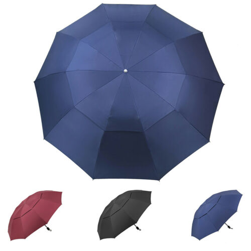 60" Large Umbrella Men/women Three Folding Anti-uv Windproof Big Rain Umbrella